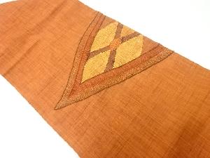 手織り紬花模様織出し名古屋帯